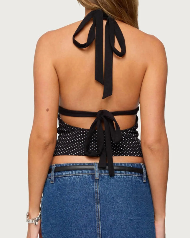 Polka Dot Halter Neck Cami