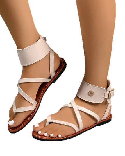 Toe Post Crisscross Flat Sandals