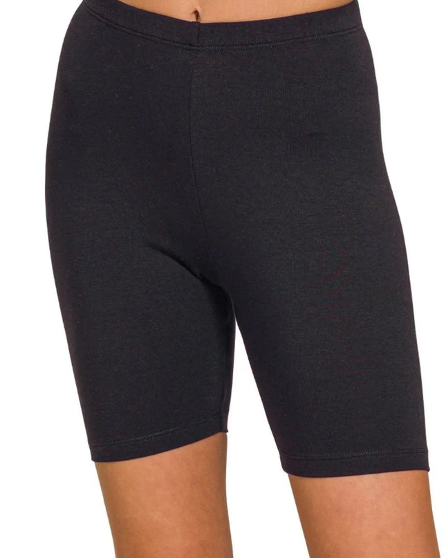Zenana Premium Cotton Biker Shorts BLACK