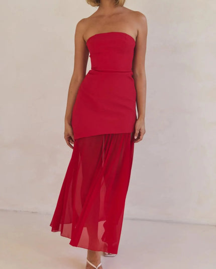 Layered Slit Tube Maxi Dress