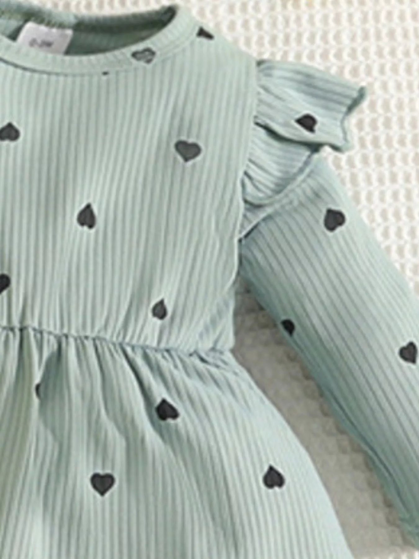 Children's Heart Print Dress & Headband Set