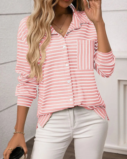 Striped Button Up Long Sleeve Shirt