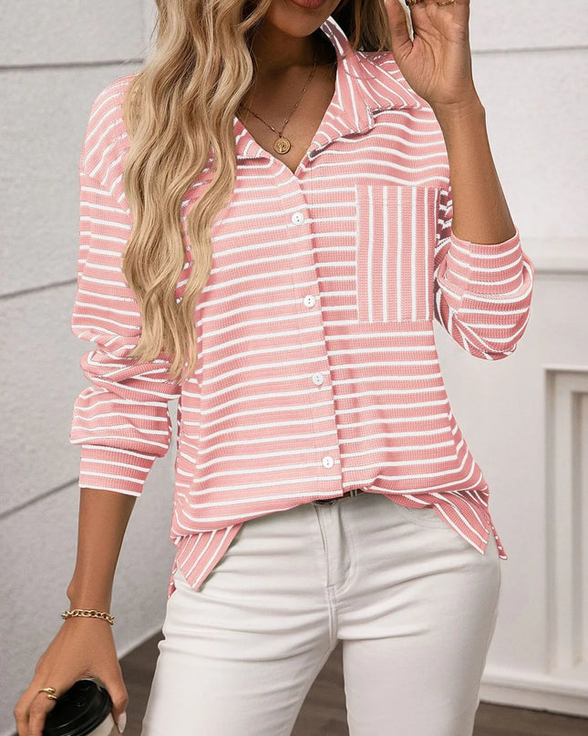 Striped Button Up Long Sleeve Shirt