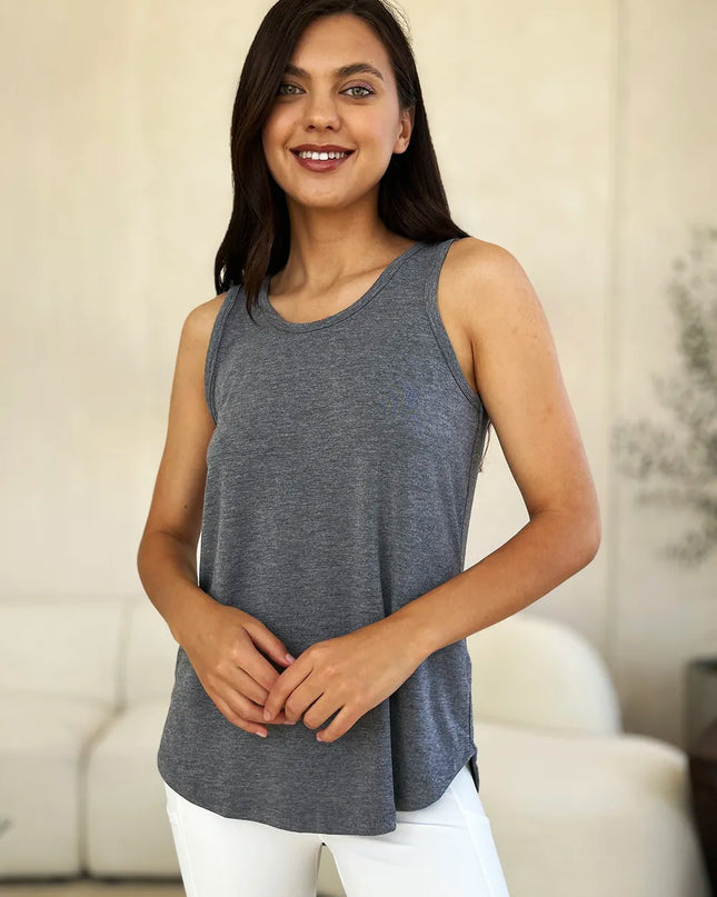 Basic Bae Full Size Round Neck Curved Hem Tank