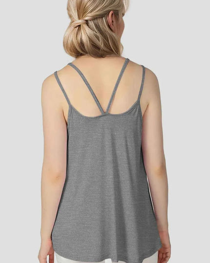 Basic Bae Bamboo Scoop Neck Double Spaghetti Straps Cami