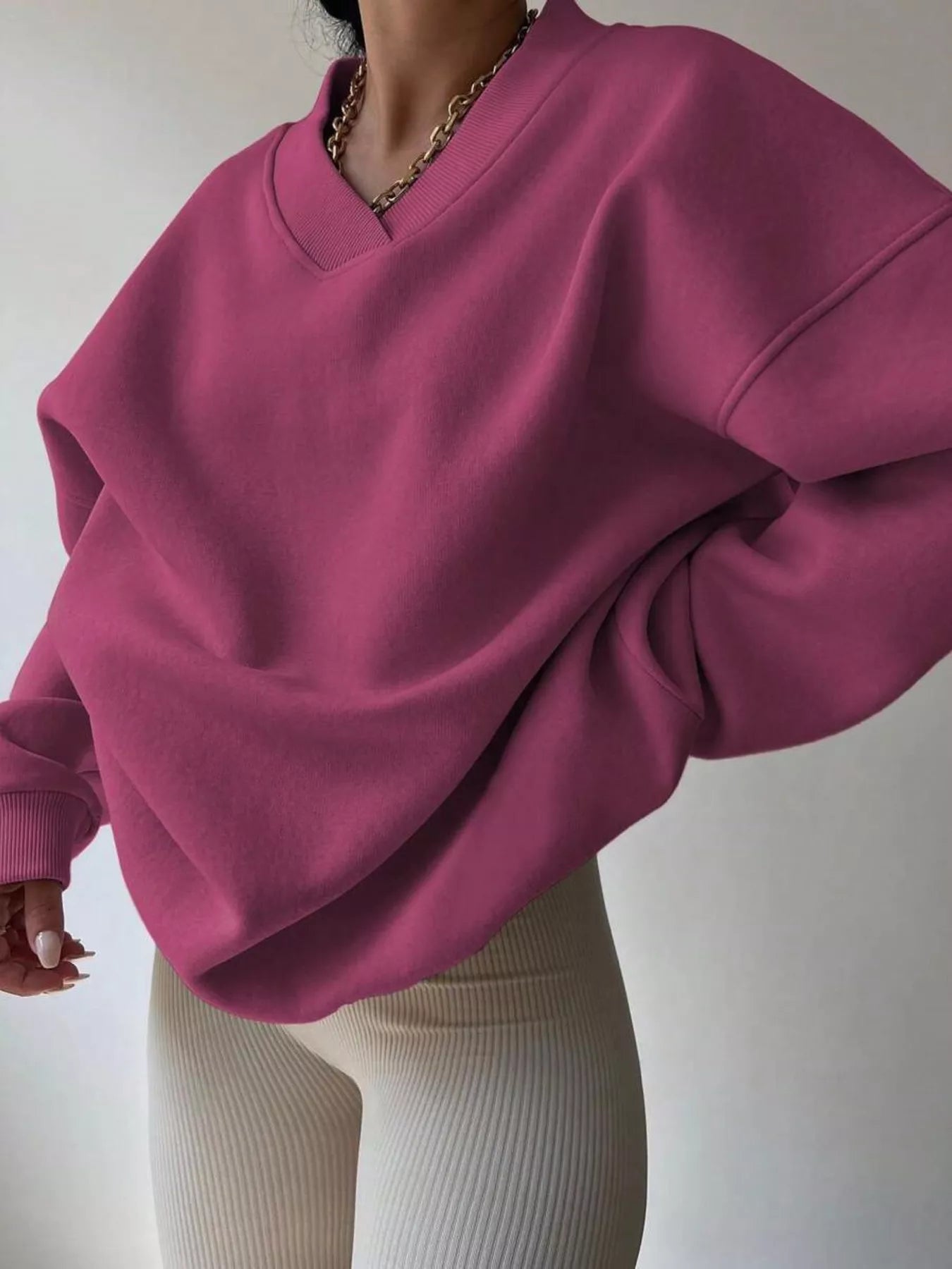 Dropped Shoulder Long Sleeve Oversized Sweatshirt