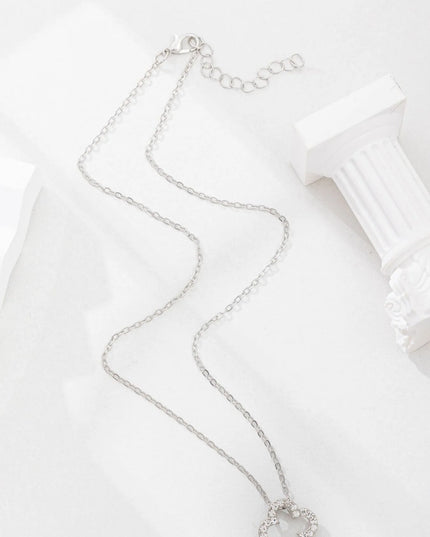 Inlaid Zircon Clover Pendant Necklace