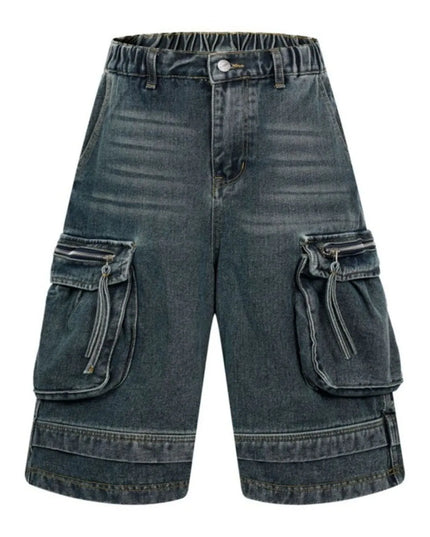 Men's Cargo Denim Shorts Nostalgic Blue