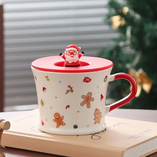 Christmas Cute Christmas Tree Santa Claus Ceramics Mug 1 Piece