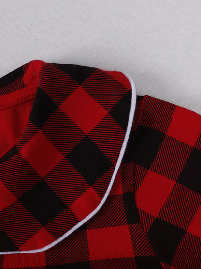 Children's Plaid Ruffle Hem Long Sleeve Dress