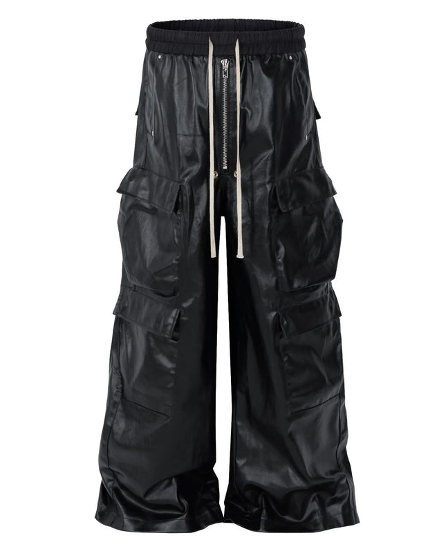 Men's Cargo Pants with Drawstring Waist Black