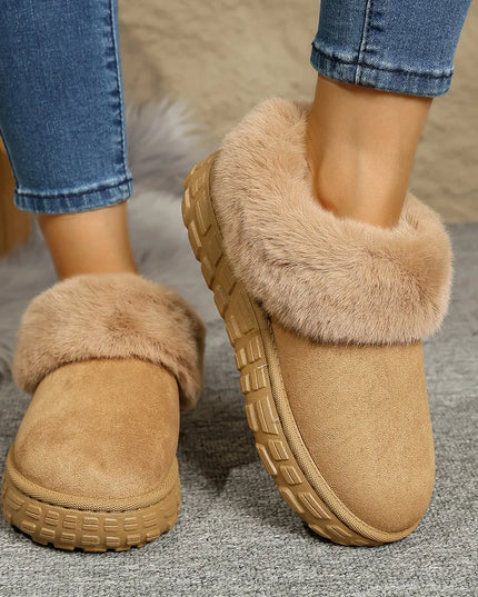 Suede Sherpa-Lined Winter Boots Brown