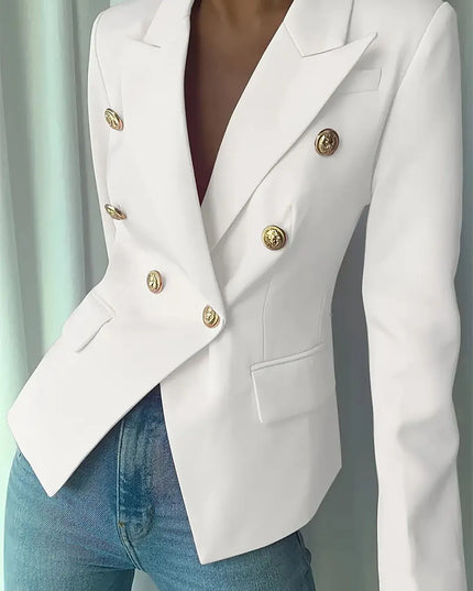 Decor Button Lapel Collar Blazer