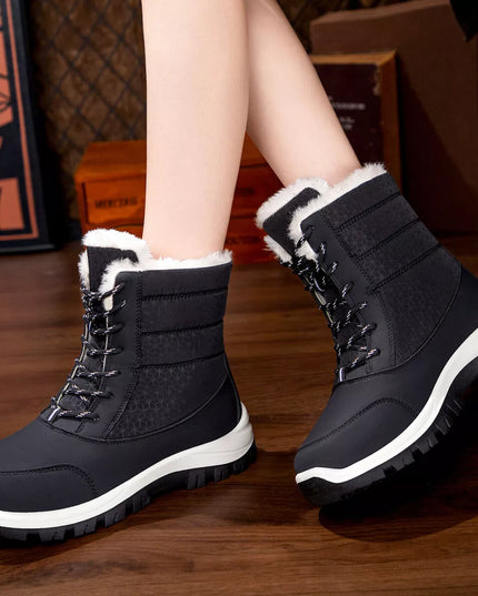Winter Waterproof Snow Boots with Warm Fur Lining