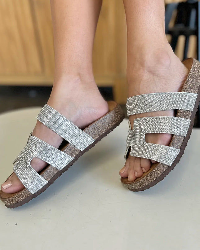 Forever Link Rhinestone Open Toe Sandals 