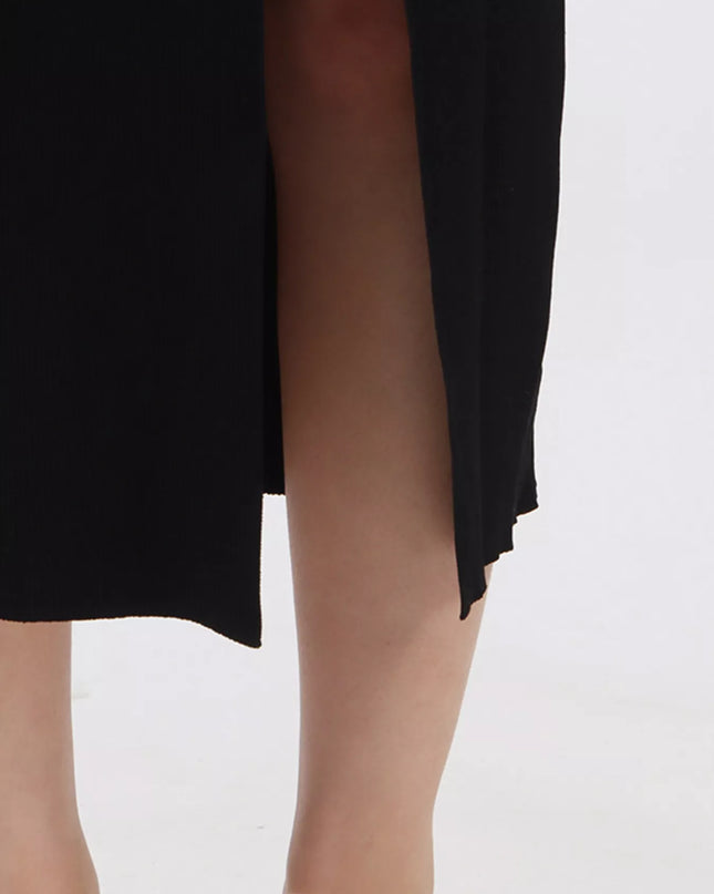 Slit Round Neck Sleeveless Dress