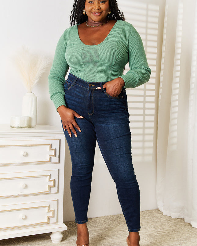 Basic Bae Scoop Neck Long Sleeve Top