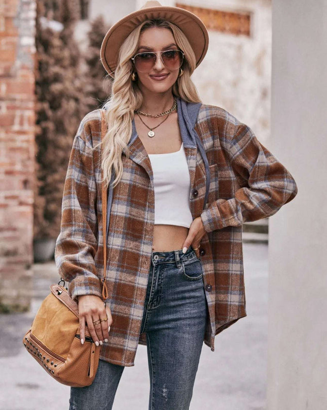 Oversized Plaid Button Up Shacket