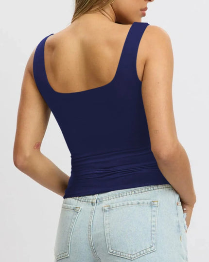 Square Neck Wide Strap Tank 