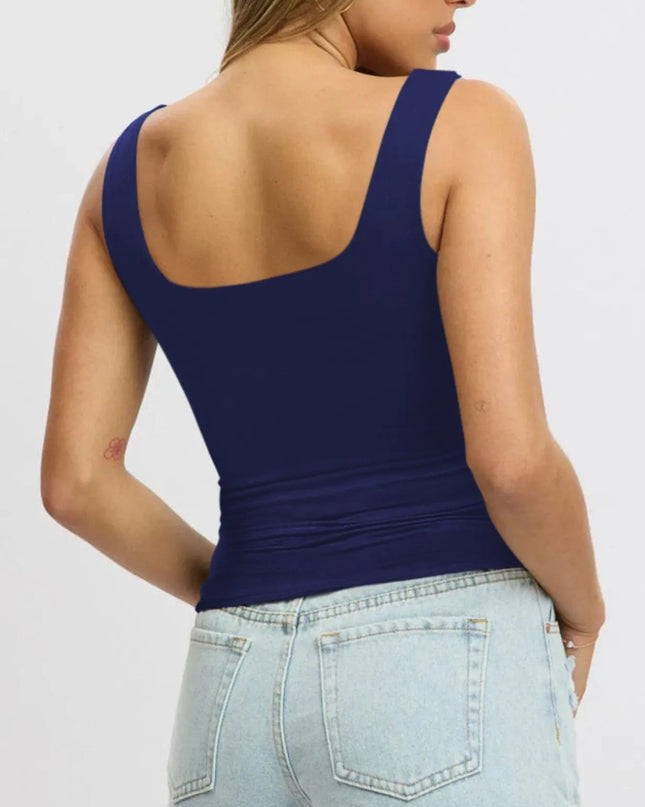 Square Neck Wide Strap Tank 