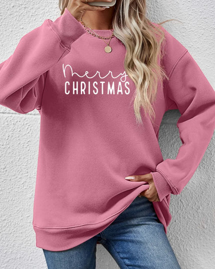 MERRY CHRISTMAS Dropped Shoulder Sweatshirt Moonlit Mauve
