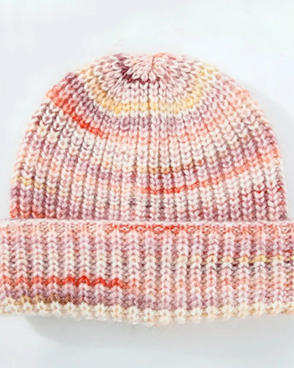 Thermal Contrast Knit Hat Burnt Coral One Size