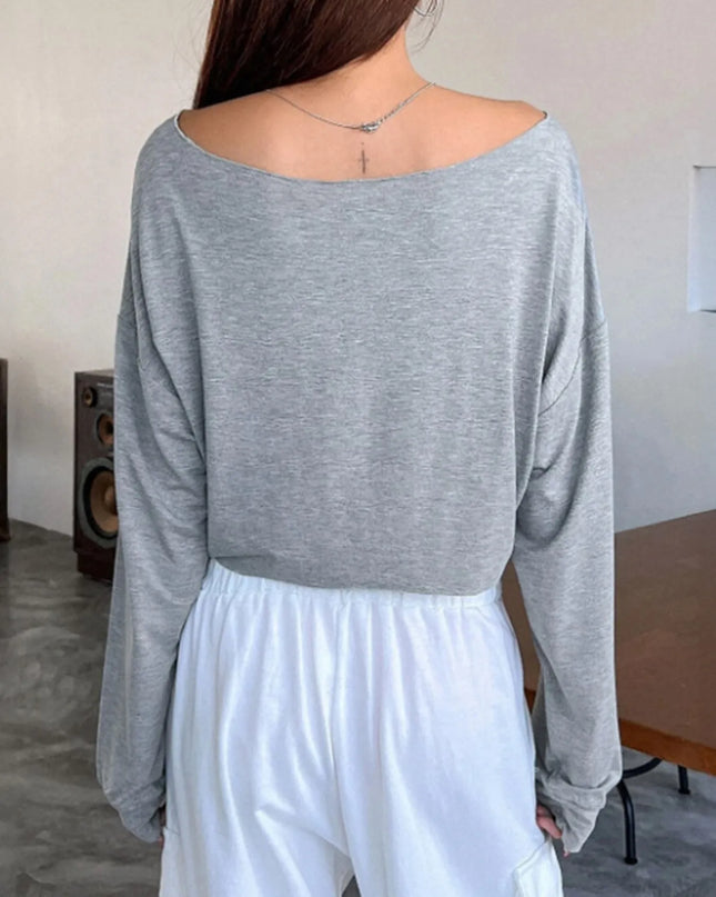 Boat Neck Long Sleeve T-Shirt