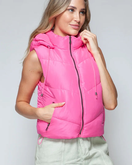 Snobbish Zip Up Quilted Hooded Vest
