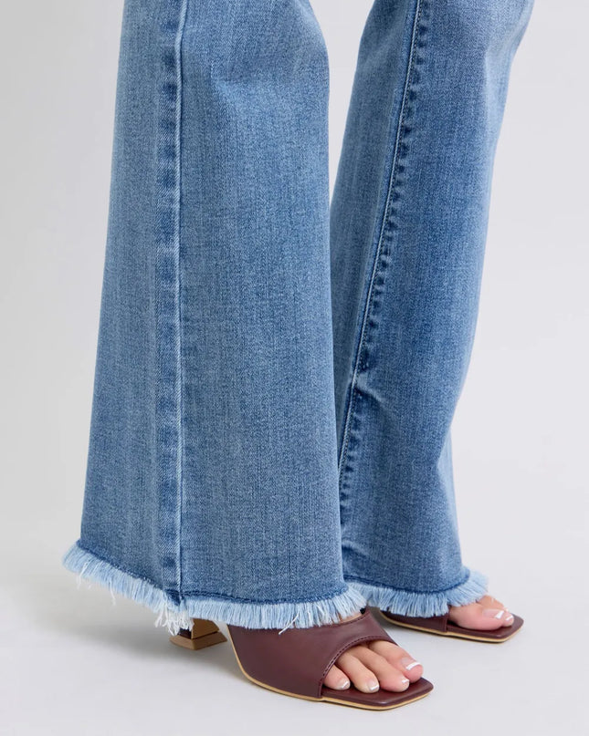 Judy Blue Full Size Raw Hem High Rise Bootcut Jeans