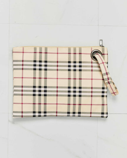 Carry Your Love Plaid Wristlet Khaki One Size