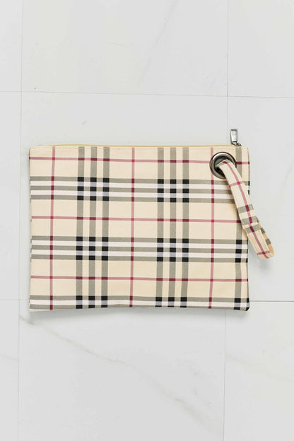 Carry Your Love Plaid Wristlet Khaki One Size
