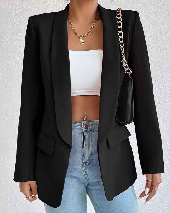 Shawl Collar Long Sleeve Blazer
