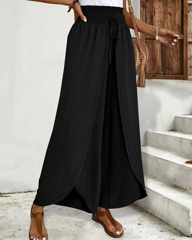 High-Waisted Side Slit Pants