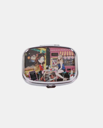 Nicole Lee USA Print Metallic Rectangular Pill Case Cupcake Girl One Size