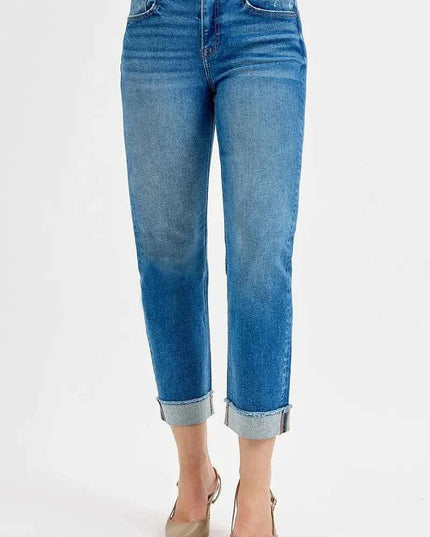 RISEN Full Size High Rise Boyfriend Fit Ankle Jeans Plus SIze