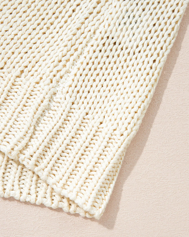 Contrast Stitch Detail V Neck Drop Shoulder Sweater