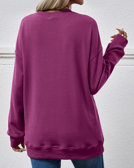 Dropped Shoulder Sweatshirt with Pockets