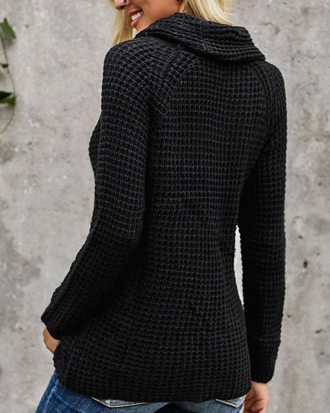 Full Size Texture Turtleneck Long Sleeve Sweater Plus Size