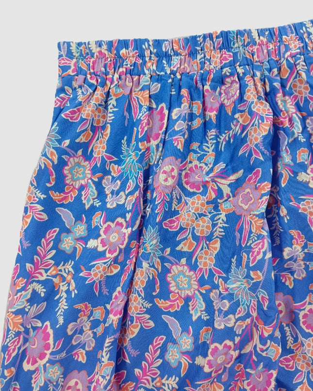 Smocked Off-Shoulder Printed Top and Skirt Set