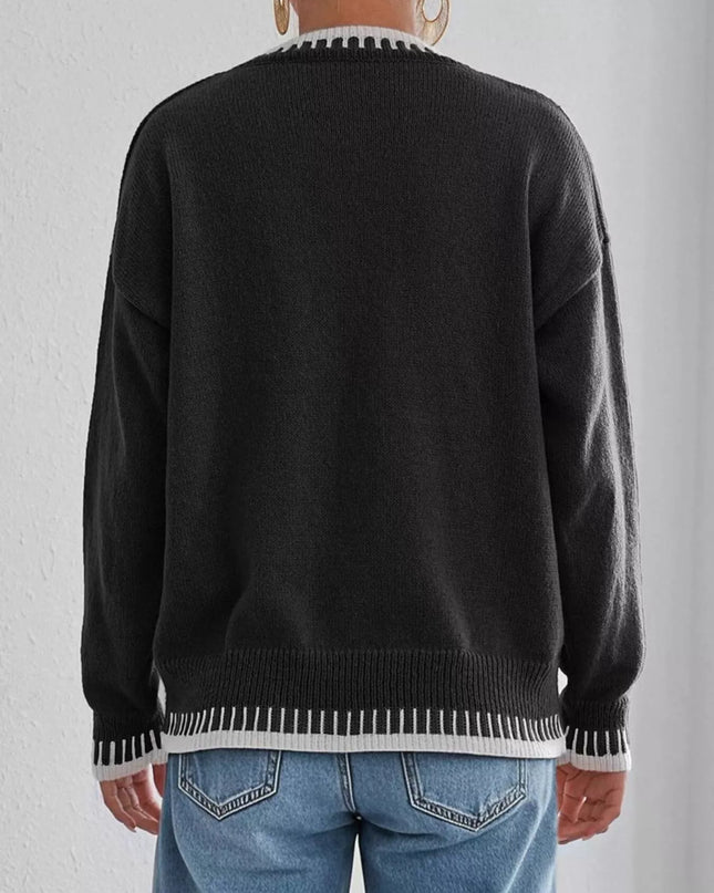 Relaxed Fit Long Sleeve Sweater