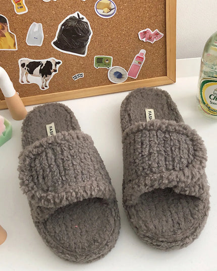 Cozy Fuzzy Open Toe Slippers