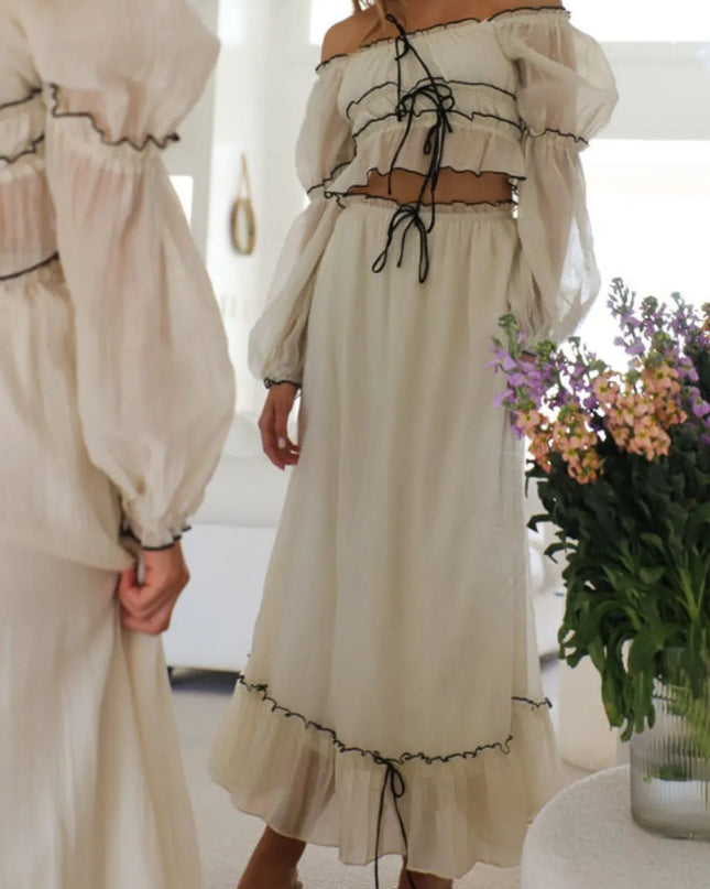 Off-Shoulder Top and Skirt Set