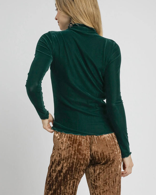 Umgee Velvet Long Sleeve Fitted Top