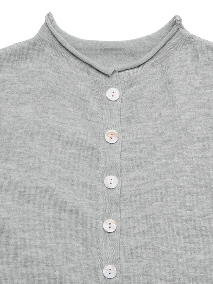 Button-Front Long Sleeve Cardigan