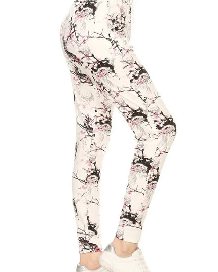 Leggings Depot Full Size Buttery Soft Printed Joggers with Drawstring Plus Size