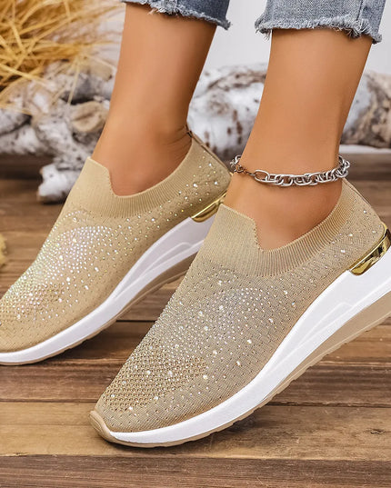 Rhinestone Wedge Sneakers