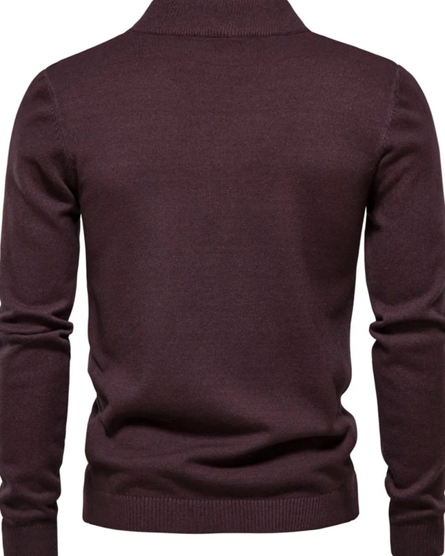 Men's Mock Neck Long Sleeve Sweater