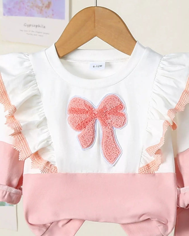 Children's Flower Long Sleeve Top and Pants Set