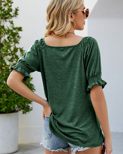 Short Flounce Sleeve Top