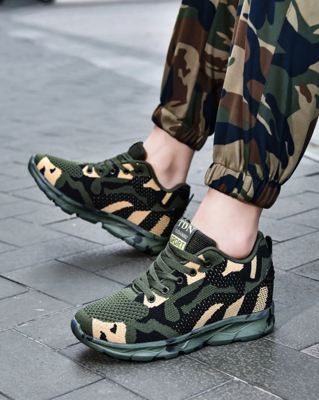 Camouflage Mesh Athletic Sneakers 